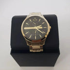 Armani Exchange Hampton AX2122 Men's Chronograph Watch – Black Dial with Gold Stainless Steel Strap